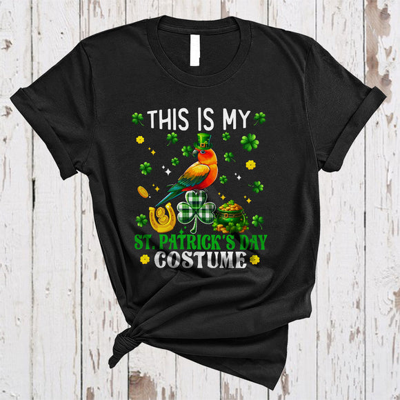 MacnyStore - This Is My St. Patrick's Day Costume, Lovely Plaid Shamrock Sun Conure, Irish Family Group T-Shirt