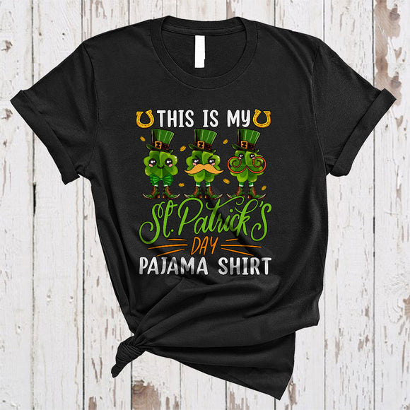MacnyStore - This Is My St. Patrick's Day Pajama Shirt, Cheerful Lucky Shamrock, Family Matching Irish Group T-Shirt