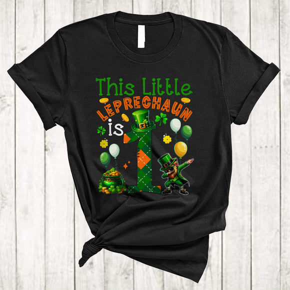 MacnyStore - This Leprechaun Is 1, Lovely 1st Birthday St. Patrick's Day Dabbing Leprechaun, Irish Family T-Shirt