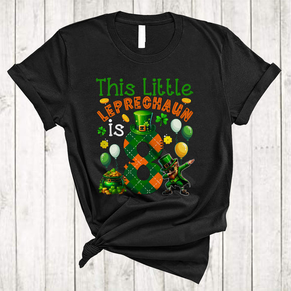 MacnyStore - This Leprechaun Is 8, Lovely 8th Birthday St. Patrick's Day Dabbing Leprechaun, Irish Family T-Shirt