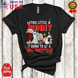 MacnyStore - This Little Bunny Is Going To Be A Big Brother Cool Cute Easter Pregnancy Two Bunnies Eggs T-Shirt