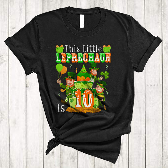 MacnyStore - This Little Leprechaun Is 10, Wonderful St. Patrick's Day 10th Birthday Cake Irish Men, Family Group T-Shirt