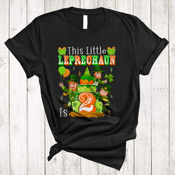 MacnyStore - This Little Leprechaun Is 2, Wonderful St. Patrick's Day 2nd Birthday Cake Irish Men, Family Group T-Shirt