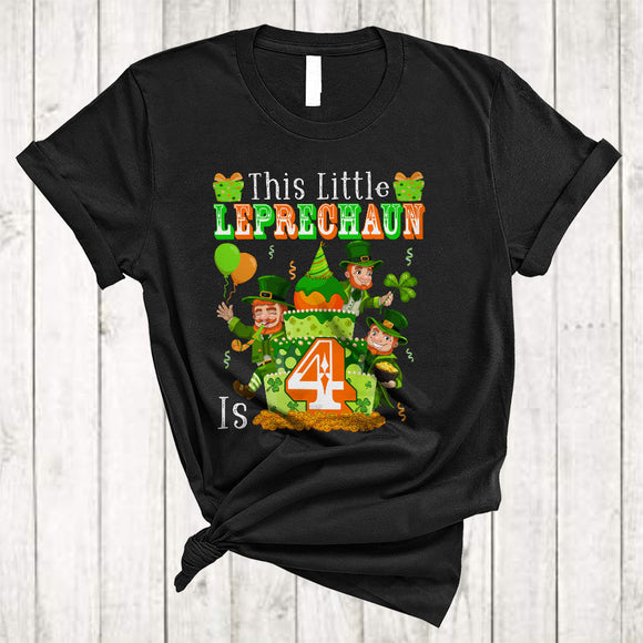 MacnyStore - This Little Leprechaun Is 4, Wonderful St. Patrick's Day 4th Birthday Cake Irish Men, Family Group T-Shirt