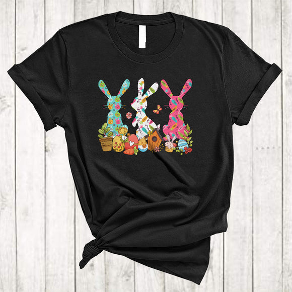 MacnyStore - Three Bunnies, Amazing Easter Day Bunny Eggs Carrot, Matching Egg Hunting Family Group T-Shirt