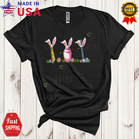 MacnyStore - Three Bunny Bartender Tools Cool Cute Easter Day Bunny Egg Hunt Matching Bartender Lover T-Shirt