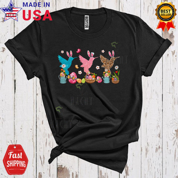 MacnyStore - Three Bunny Hummingbirds Cute Cool Easter Day Leopard Bird Egg Hunt Lover T-Shirt