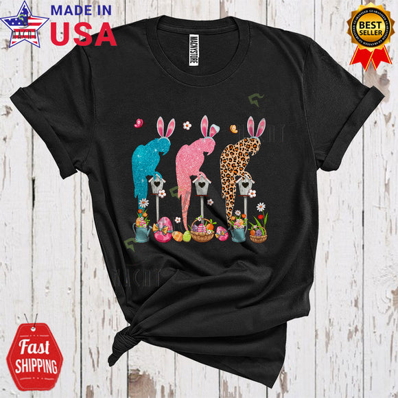 MacnyStore - Three Bunny Macaws Cute Cool Easter Day Leopard Macaw Bird Egg Hunt Lover T-Shirt