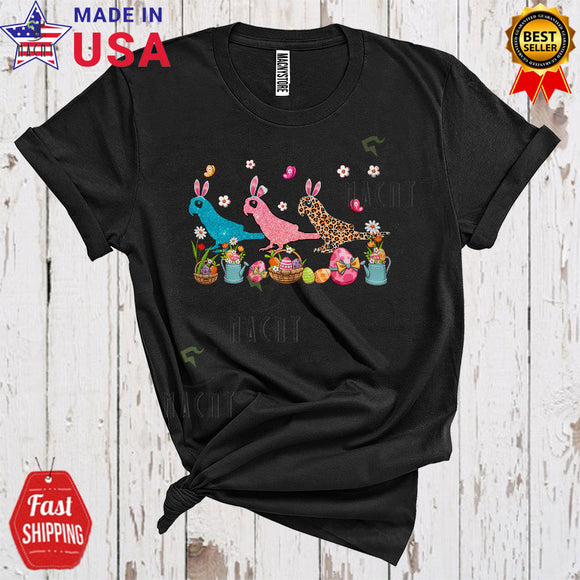 MacnyStore - Three Bunny Parrots Cute Cool Easter Day Leopard Parrot Bird Egg Hunt Lover T-Shirt
