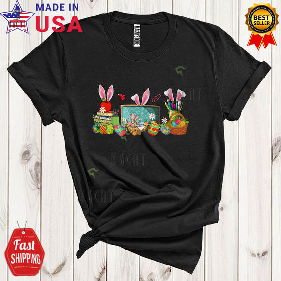 MacnyStore - Three Bunny Teacher Tools Funny Cool Easter Day Egg Hunting Matching Teacher Group T-Shirt