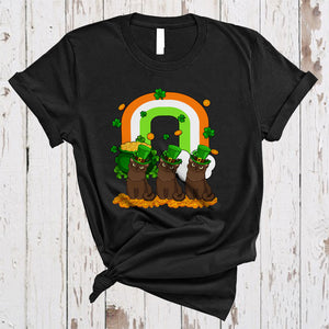 MacnyStore - Three Burmese Cat With Rainbow, Awesome St. Patrick's Day Shamrock Lucky, Irish Family Group T-Shirt