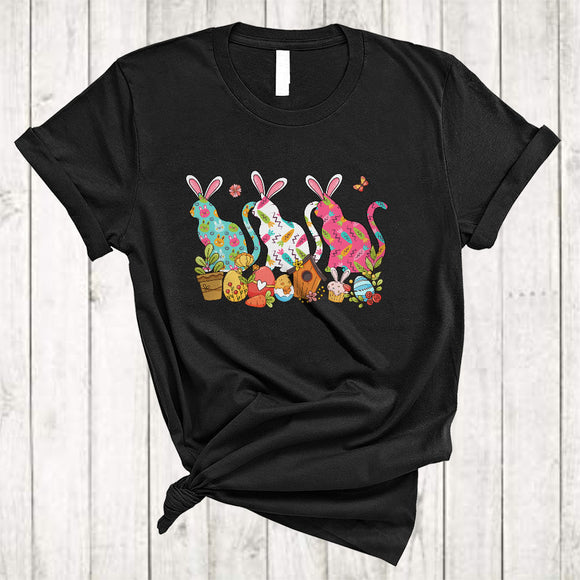 MacnyStore - Three Cat Bunnies, Amazing Easter Day Bunny Eggs Carrot, Matching Family Group T-Shirt
