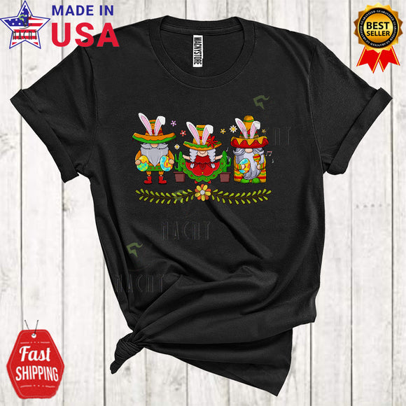 MacnyStore - Three Gnomes Mexican Cool Cute Easter Egg Squad Sombrero Gnomies Gnomes Squad T-Shirt