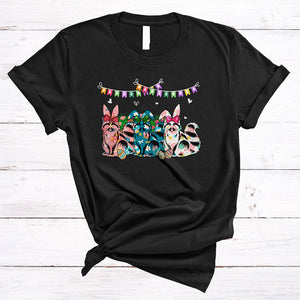 MacnyStore - Three Raccoon Flowers Bunny, Adorable Easter Day Egg Hunting Lover, Matching Family Group T-Shirt
