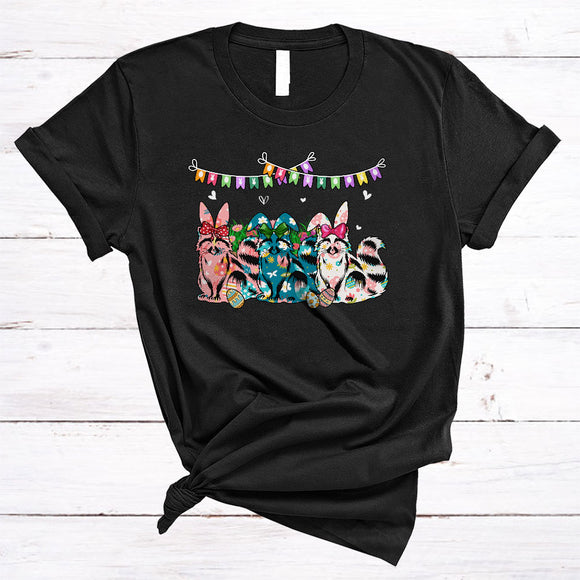 MacnyStore - Three Raccoon Flowers Bunny, Adorable Easter Day Egg Hunting Lover, Matching Family Group T-Shirt
