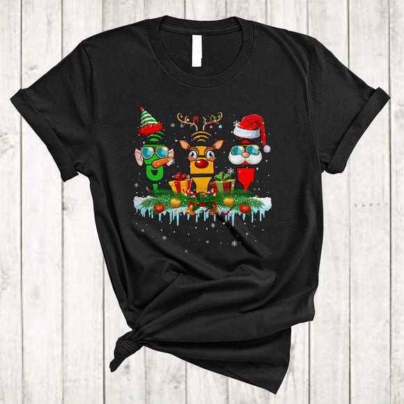 MacnyStore - Three Santa ELF Reindeer Sonographer Ultrasound, Lovely Christmas Sonographer, Nurse Doctor T-Shirt