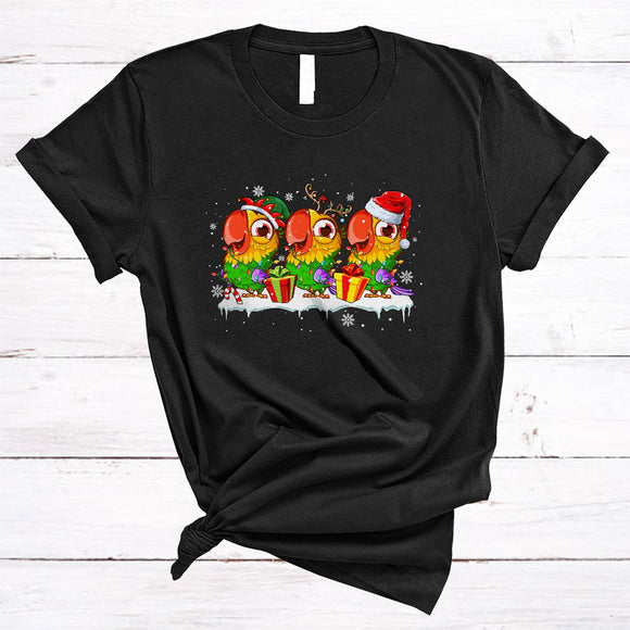 MacnyStore - Three Santa Reindeer ELF Parrot, Awesome Christmas Parrot Bird Lover, X-mas Group T-Shirt