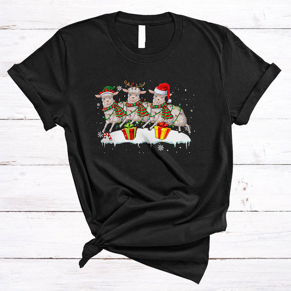 MacnyStore - 000/Shir2 Three Santa Reindeer ELF Sheep, Awesome Christmas Sheep Lover, X-mas Group T-Shirt