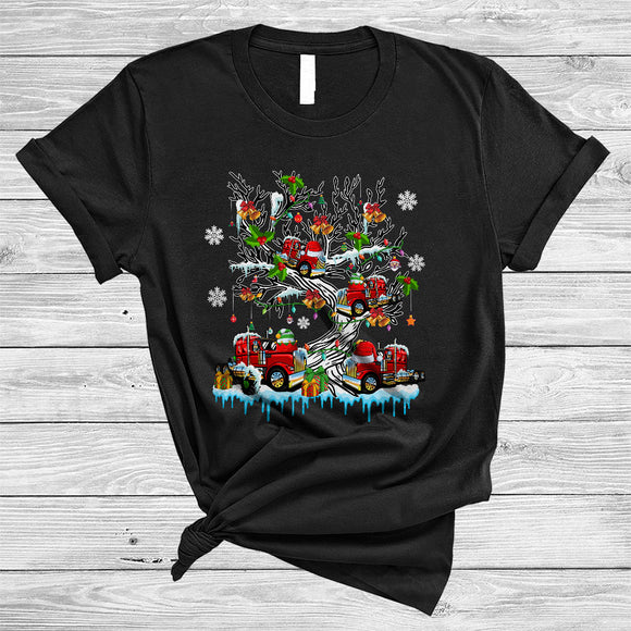 MacnyStore - Truck On Christmas Tree, Awesome X-mas Snow Truck Lover, Matching X-mas Group T-Shirt