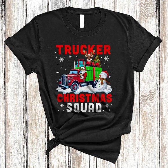 MacnyStore - Trucker Christmas Christmas Squad, Adorable Santa Trucker Lover, Pajamas Family X-mas Group T-Shirt