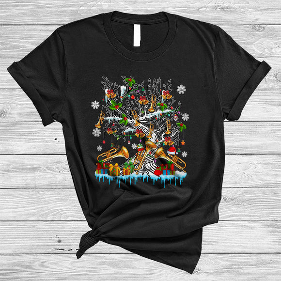 MacnyStore - Trumpet On Christmas Tree, Awesome X-mas Snow Trumpet Lover, Matching X-mas Group T-Shirt