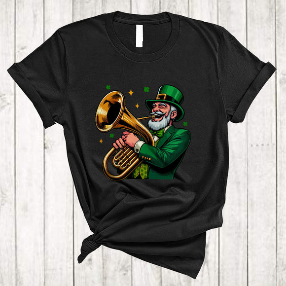 MacnyStore - Tuba Leprechaun Playing, Joyful St. Patrick's Day Musical Instruments, Lucky Irish Family T-Shirt