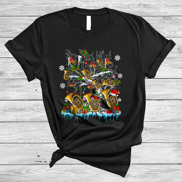 MacnyStore - Tuba On Christmas Tree, Awesome X-mas Snow Tuba Lover, Matching X-mas Group T-Shirt
