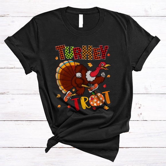 MacnyStore - Turkey Trot, Cool Thanksgiving Turkey Running Runner Lover, Matching Fall Leaf Lover T-Shirt