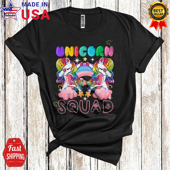 MacnyStore - Unicorn Squad Cool Cute Rainbow Dabbing Unicorn Lover Matching Group T-Shirt