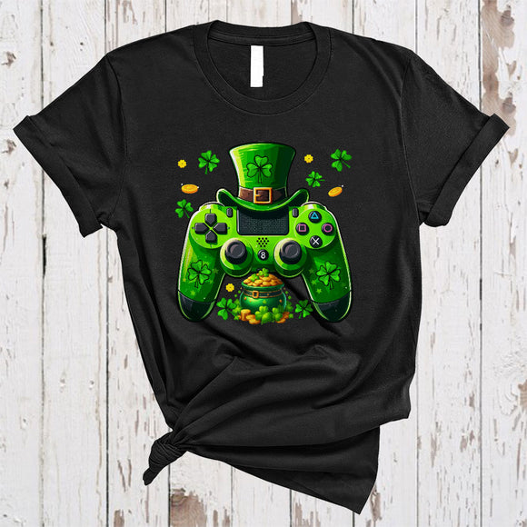 MacnyStore - Video Game Controller, Lovely St. Patrick's Day Shamrock, Matching Gaming Gamer Nerd T-Shirt