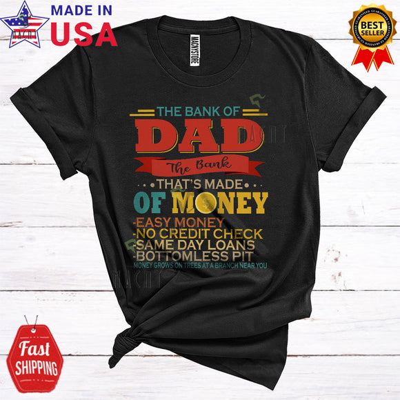 MacnyStore - Vintage Bank Of Dad The Back That's Bank Of Money Cool Funny Father's Day Bank Family T-Shirt