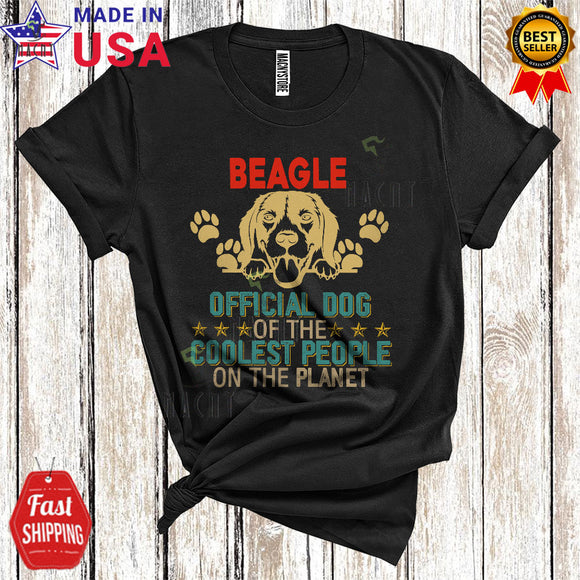 MacnyStore - Vintage Beagle Official Dog Of The Coolest People On The Planet Funny Cool Dog Paws Owner Lover T-Shirt