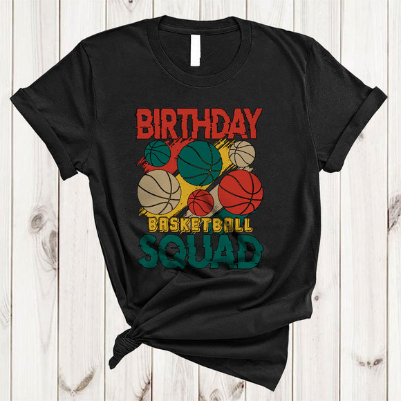 MacnyStore - Vintage Birthday Basketball Squad, Joyful Birthday Basketball Lover, Matching Family Group T-Shirt