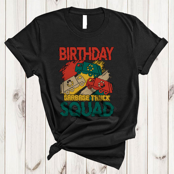 MacnyStore - Vintage Birthday Garbage Truck Squad, Joyful Birthday Garbage Truck, Matching Family Group T-Shirt