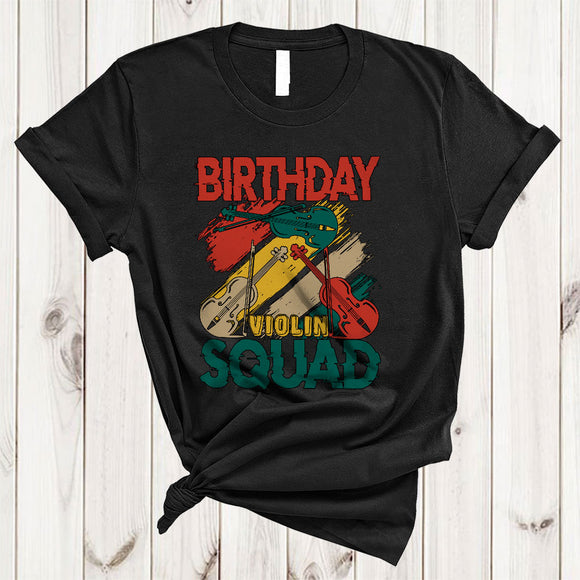 MacnyStore - Vintage Birthday Violin Squad, Joyful Birthday Violin Lover, Matching Family Group T-Shirt
