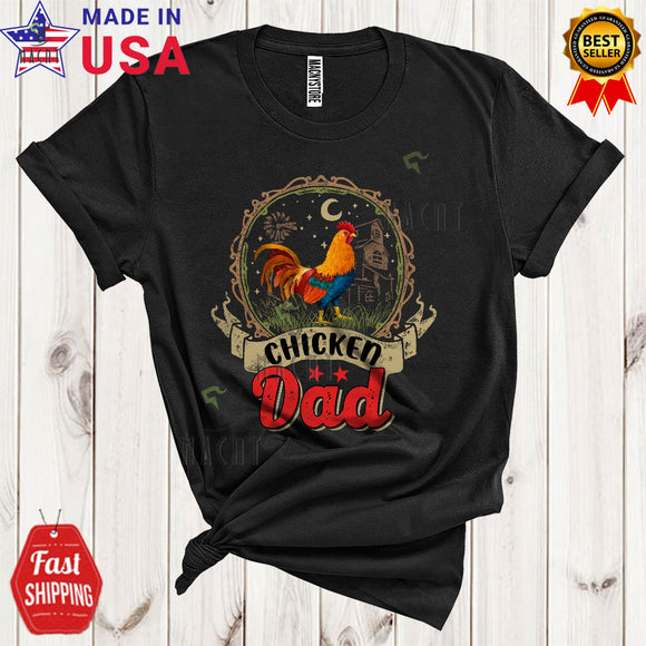 MacnyStore - Vintage Chicken Dad Cute Cool Father's Day Chicken Farmer Farm Matching Family Group T-Shirt