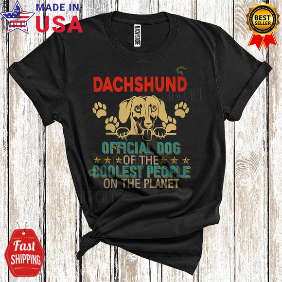 MacnyStore - Vintage Dachshund Official Dog Of The Coolest People On The Planet Funny Cool Dog Paws Owner Lover T-Shirt