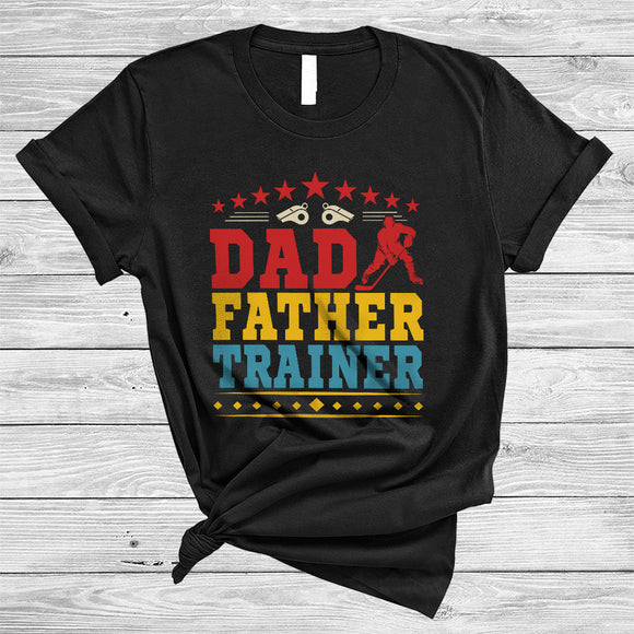 MacnyStore - Vintage Dad Father Trainer, Awesome Father's Day Hockey Sport Player, Trainer Family T-Shirt