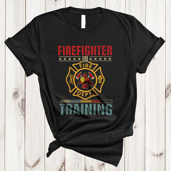MacnyStore - Vintage Firefighter In Training, Wonderful Proud Firefighter Team, Graduation Graduate Family Group T-Shirt