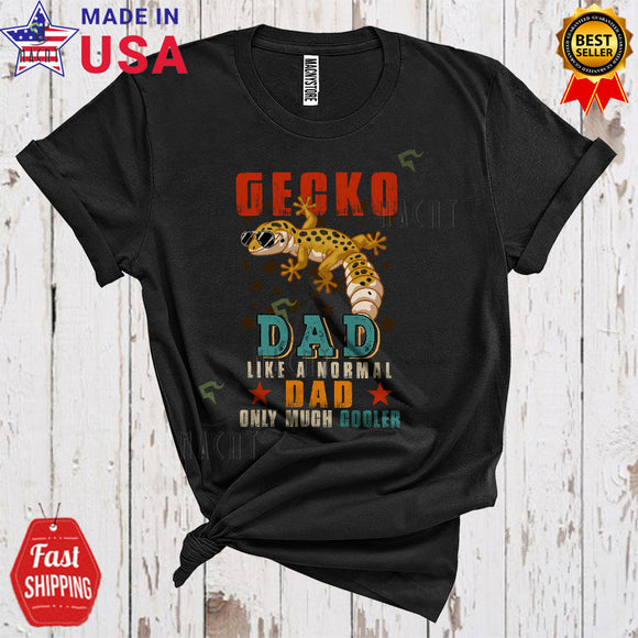 MacnyStore - Vintage Gecko Dad Definition Much Cooler Cool Funny Father's Day Matching Family Animal Lover T-Shirt