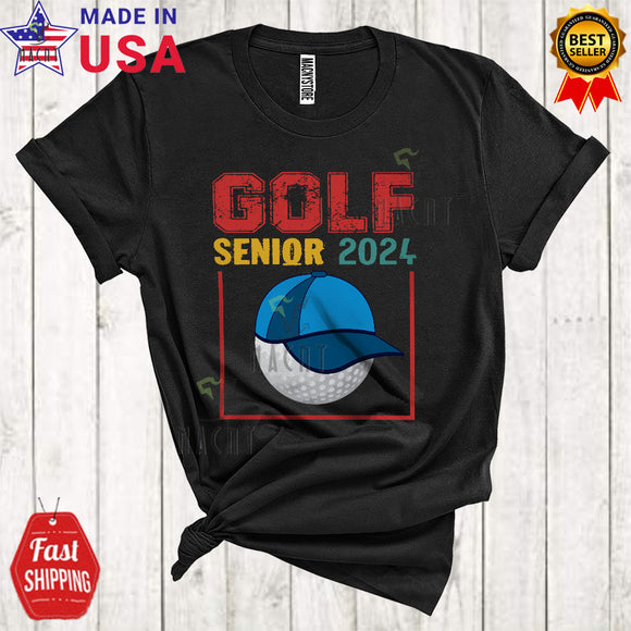 MacnyStore - Vintage Golf Senior 2024 Cool Cute Graduation Class Of 2024 Graduate Golf Sport Player Lover T-Shirt