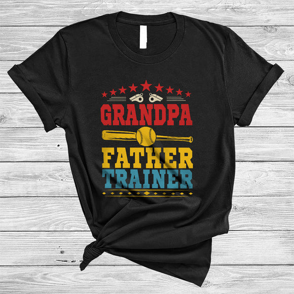 MacnyStore - Vintage Grandpa Father Trainer, Awesome Father's Day Softball Sport Player, Trainer Family T-Shirt