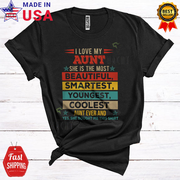 MacnyStore - Vintage I Love My Aunt The Most Beautiful Smartest Funny Cute Mother's Day Family Group T-Shirt