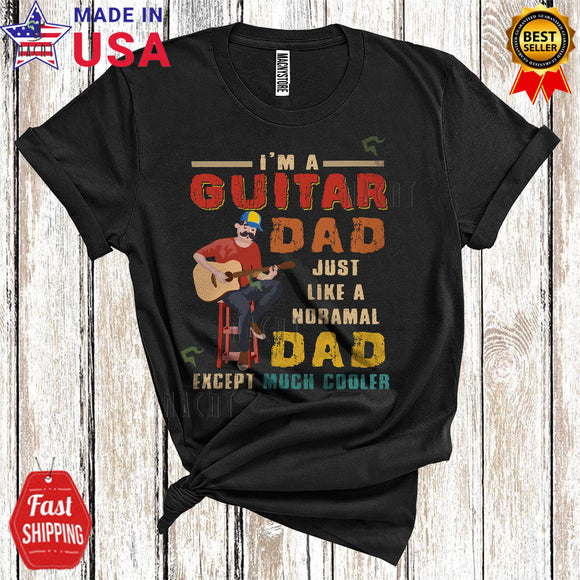 MacnyStore - Vintage I'm A Guitar Dad Definition Much Cooler Cool Proud Father's Day Family Guitarist T-Shirt