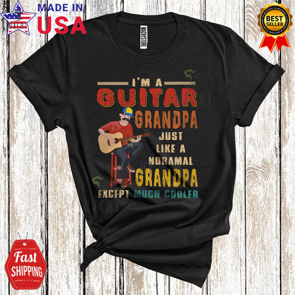 MacnyStore - Vintage I'm A Guitar Grandpa Definition Much Cooler Cool Proud Father's Day Family Guitarist T-Shirt