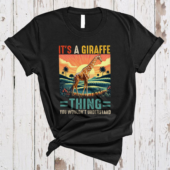 MacnyStore - Vintage It's A Giraffe Thing, Humorous Giraffe Lover, Matching Wild Animal Lover T-Shirt