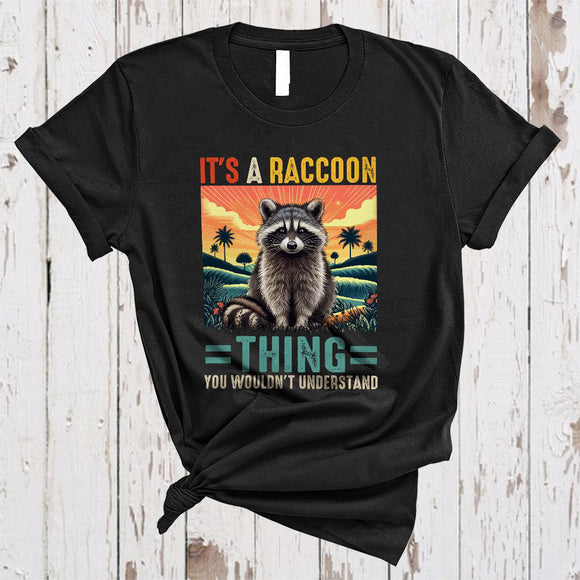 MacnyStore - Vintage It's A Raccoon Thing, Humorous Raccoon Lover, Matching Wild Animal Lover T-Shirt