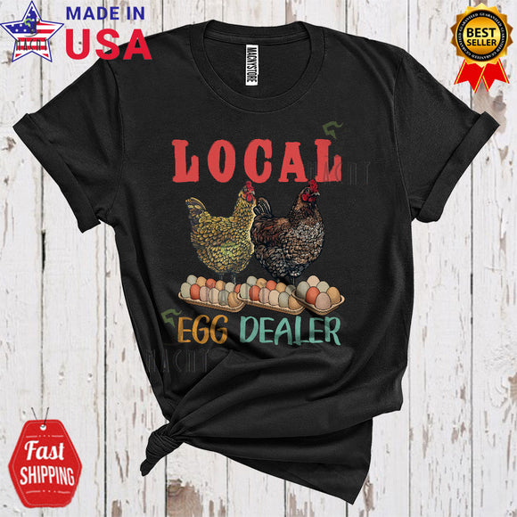 MacnyStore - Vintage Local Egg Dealer Funny Cool Chicken Farm Animal Farmer Lover T-Shirt