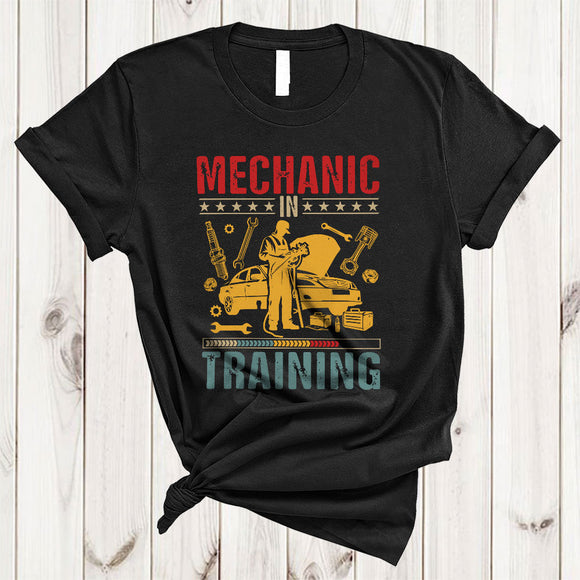 MacnyStore - Vintage Mechanic In Training, Wonderful Proud Mechanic Team, Graduation Graduate Family Group T-Shirt