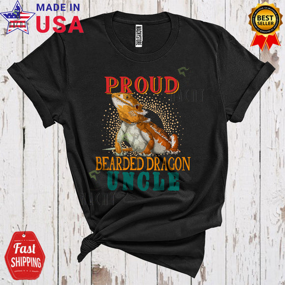 MacnyStore - Vintage Proud Bearded Dragon Uncle Cool Funny Father's Day Matching Family Animal Lover T-Shirt